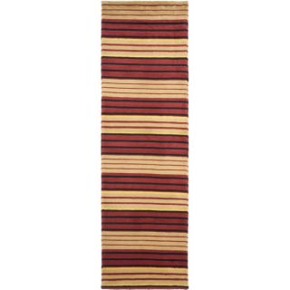 Hand knotted Lexington Stripes Multi Wool Rug (23 X 8)