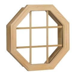 Century Unfinished Wood Fixed Clear Insulated Glass Octagon Window
