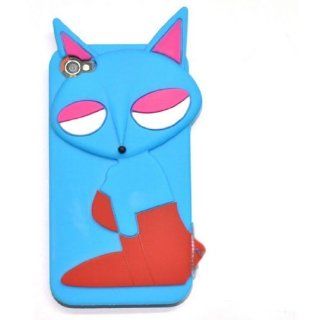 FJX Blue Lovely 3D Cartoon Fox Soft Silicone Case for Apple Iphone 5 5G 5th Cell Phones & Accessories