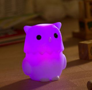 child's owl rechargeable led nighlight by light my life