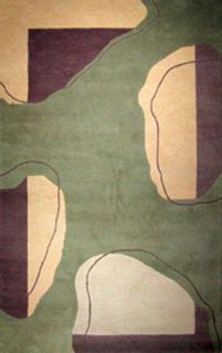 Hand tufted Turning Leaf Green Wool Rug (8 X 11)