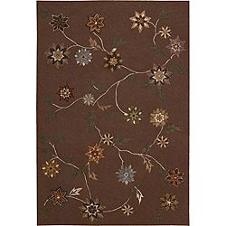 Nourison Hand tufted Contours Floral Brown Rug (3 6 X 5 6)
