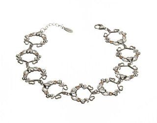 Boru Sterling Silver Two Tone Claddagh Wreath Bracelet Made in Ireland Jewelry