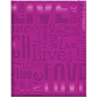 Embossed Gloss Live, Love, Laugh Expressions Bright Purple Photo Album (holds 100 Photos)