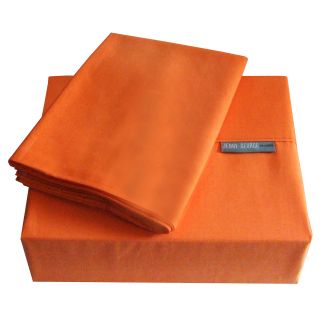 Jenny George Jenny George Designs 200 Thread Count Cotton Blend Brights Sheet Set Orange Size Twin
