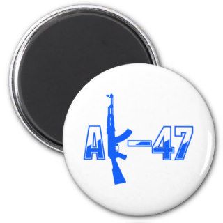 AK 47 AKM Assault Rifle Logo Blue.png Magnets