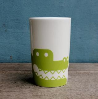 crocodile fine bone china beaker by colourful dove