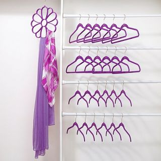 Joy Mangano Huggable Hangers Galore 25 piece Set with Fashion Flower   Brass