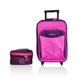 Obersee Kids Bling Rhinestone Star 2 piece Carry On Upright And Toiletry Bag Set