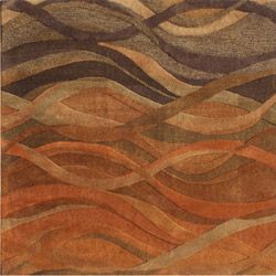 Alliyah Handmade Multi Abstract New Zealand Blend Wool Rug (8 Square)