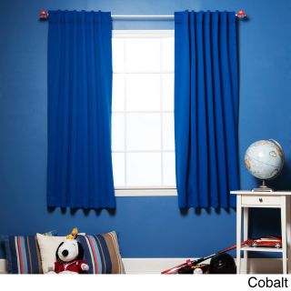 None Solid 63 Inch Insulated Thermal Blackout Panel Pair Blue Size 52 x 63