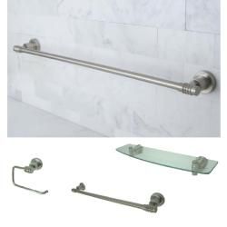 Satin nickel Three piece Shelf And Non corrosive Towel Bar Bathroom Accessory Set