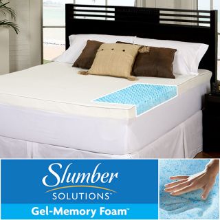 Slumber Solutions Gel Highloft 4 inch Memory Foam Mattress Topper With Waterproof Cover