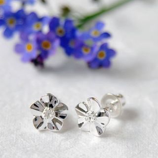 forget me not silver stud earrings by scarlett jewellery