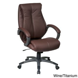 Office Star Products Work Smart Eco Leather Seat And Back Executive Chair Model Ech6640
