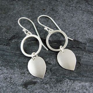handmade petal loop drop silver earrings by camali design