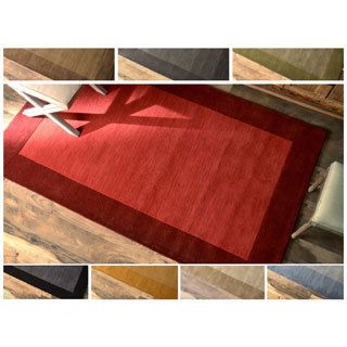 Nuloom Handmade Zen Solid Border Wool Rug (5 X 8)