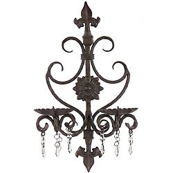 Wrought Iron Fancy Provence Candle Wall Sconce