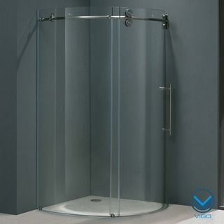 Vigo 36 X 36 Frameless Round 5/16 Clear Shower Enclosure Right sided Door