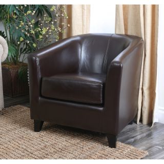 Abbyson Living Montecito Dark Brown Leather Armchair
