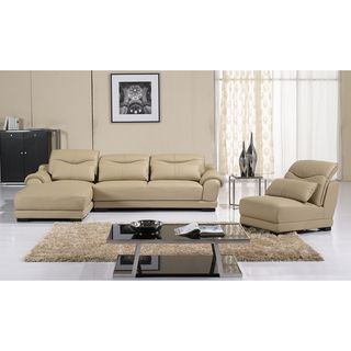 Furniture Of America Quentin 3 piece Adjustable Backrests Sectional With Chaise And Chair Set