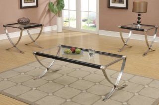 3 piece Fashionable Glass Coffee Table & End Tables Set   Stainless Coffee Table Modern