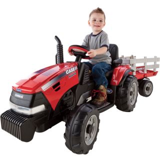Case I-H Magnum Battery-Operated Ground Force 12 Volt Tractor with Trailer — Model# IGOR0055  Diggers   Ride Ons