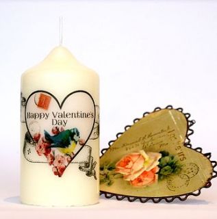 vintage style happy valentine's day candle by light illuminate enjoy