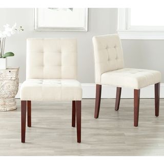 Safavieh Chic Cream Tufted Cotton Side Chairs (set Of 2)