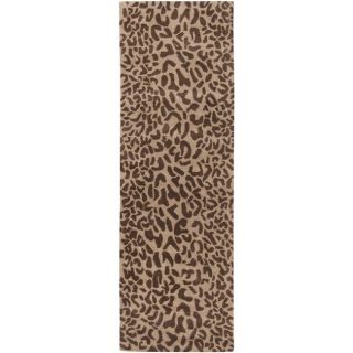 Hand tufted Tan Leopard Whimsy Animal Print Wool Rug (26 X 8)