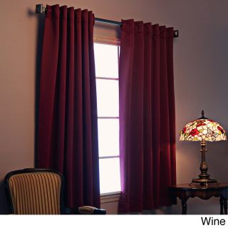 None Solid 63 Inch Insulated Thermal Blackout Panel Pair Red Size 52 x 63