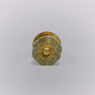 glass traditional clear pull knob with gold fittings by trinca ferro
