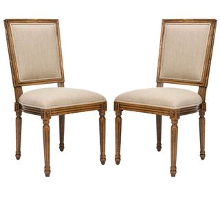 Safavieh Preston Carved Oak Side Chairs (set Of 2)
