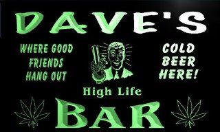 tp271 g Dave's Marijuana High Life Bar Beer Man Cave Neon Light Sign   Decorative Signs