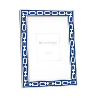Reed and Barton Navy And Silver Link Picture Frame (4 X 6) Blue Size 4x6