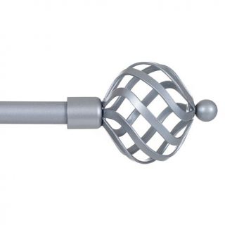 Lavish Home Twisted Sphere 3/4" Curtain Rod   Silver