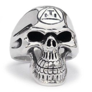 Masonic Order Skull Ring Grim Reaper in Sterling Silver Jewelry