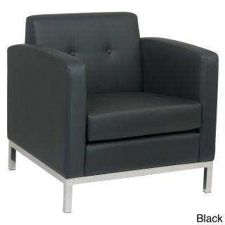 Wall St. Faux Leather And Chrome Club Chair