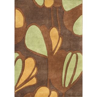 Large Alliyah Handmade New Zealand Blend Brown Wool Rug (8 X 10)