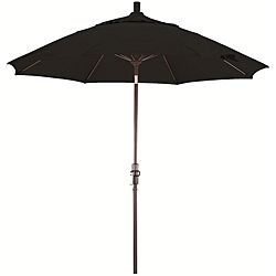 Escada Designs Fiberglass 9 foot Pacifica Midnight Black Crank And Tilt Umbrella Black Size 9 foot