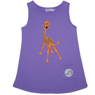 girl's organic toasty dress with giraffe by monkey + bob