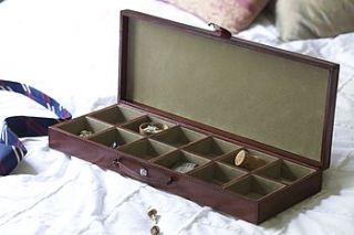 leather cufflink case by life of riley