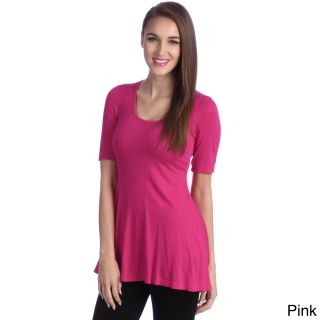 24/7 Comfort Apparel 24/7 Comfort Apparel Womens 3/4 sleeve Tunic Pink Size S (4  6)