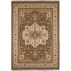 Hand knotted Brown/ Red Wool Rug (9 X 12)
