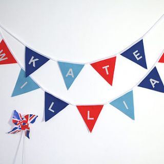 personalised regatta felt bunting by sweet home london