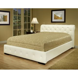 Abbyson Living Delano White Bi cast Leather Queen size Bed