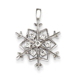 14k White Gold G H SI2 Quality Snowflake Diamond pendant. Carat Wt  0.273ct Jewelry
