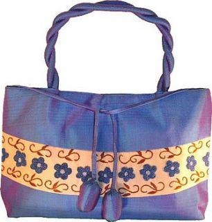 embroidered silk handbag by incantation home & living