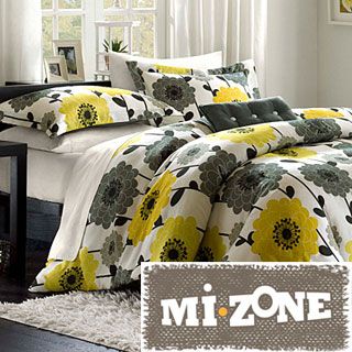 Mizone Blythe Yellow/grey 4 piece Comforter Set