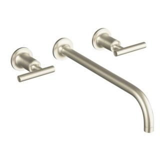 Kohler K t14416 4 bn Vibrant Brushed Nickel Purist Two handle Wall mount Lavatory Faucet Trim With 12, 90 degree Angle Spout An